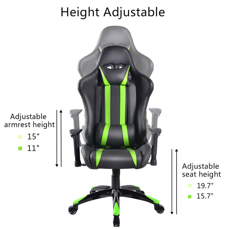 Giantex Racing High Back Reclining Gaming Chair Swivel Ergonomic Computer Desk Office Chair New Modern Furniture HW53993GN