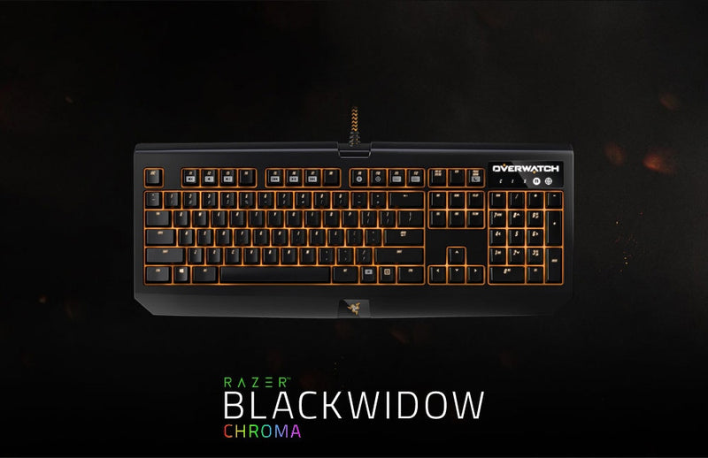 Razer Overwatch BlackWidow Chroma Mechanical Gaming Keyboard  Green Switch 104 Keys RGB Backlit Fully Programmable Clicky Razer