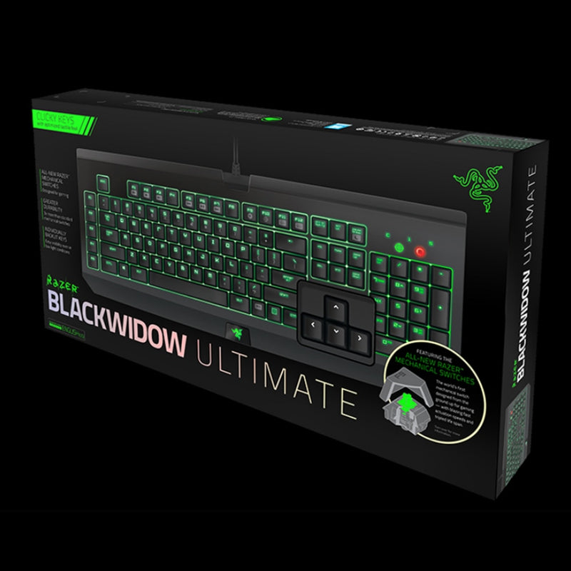 Razer Blackwidow Ultimate waterproof Backlit Mechanical Gaming Keyboard Fully Programmable Tactile Clicky Razer Green Switch