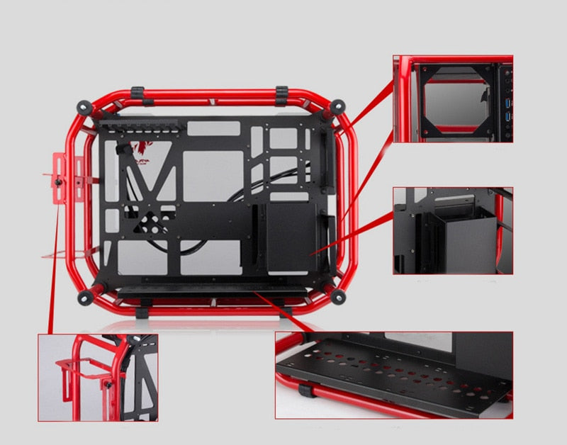 ATX Gaming Computer PC Case Desktop desk box case gamer Vertical enclosure CPU water cooling Drive Bay Transparent motherboard