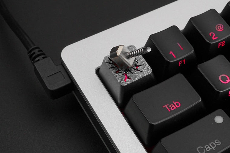 1pc HolyOOPS 3D Titanium alloy key cap all metal translucent Mechanical keyboard keycaps for Quake