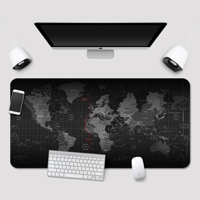 Old World Map Large Gaming Mouse Pad Lockedge Mouse Mat Keyboard Pad Desk Mat Table Mat Gamer Mousepad for Laptop Notebook Lol