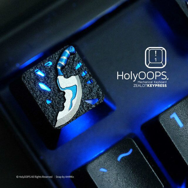 1pc HolyOOPS All metal transparent aluminum alloy key cap for DOTA2 Hidden Knife Jump Knife Mechanical keyboard keycaps